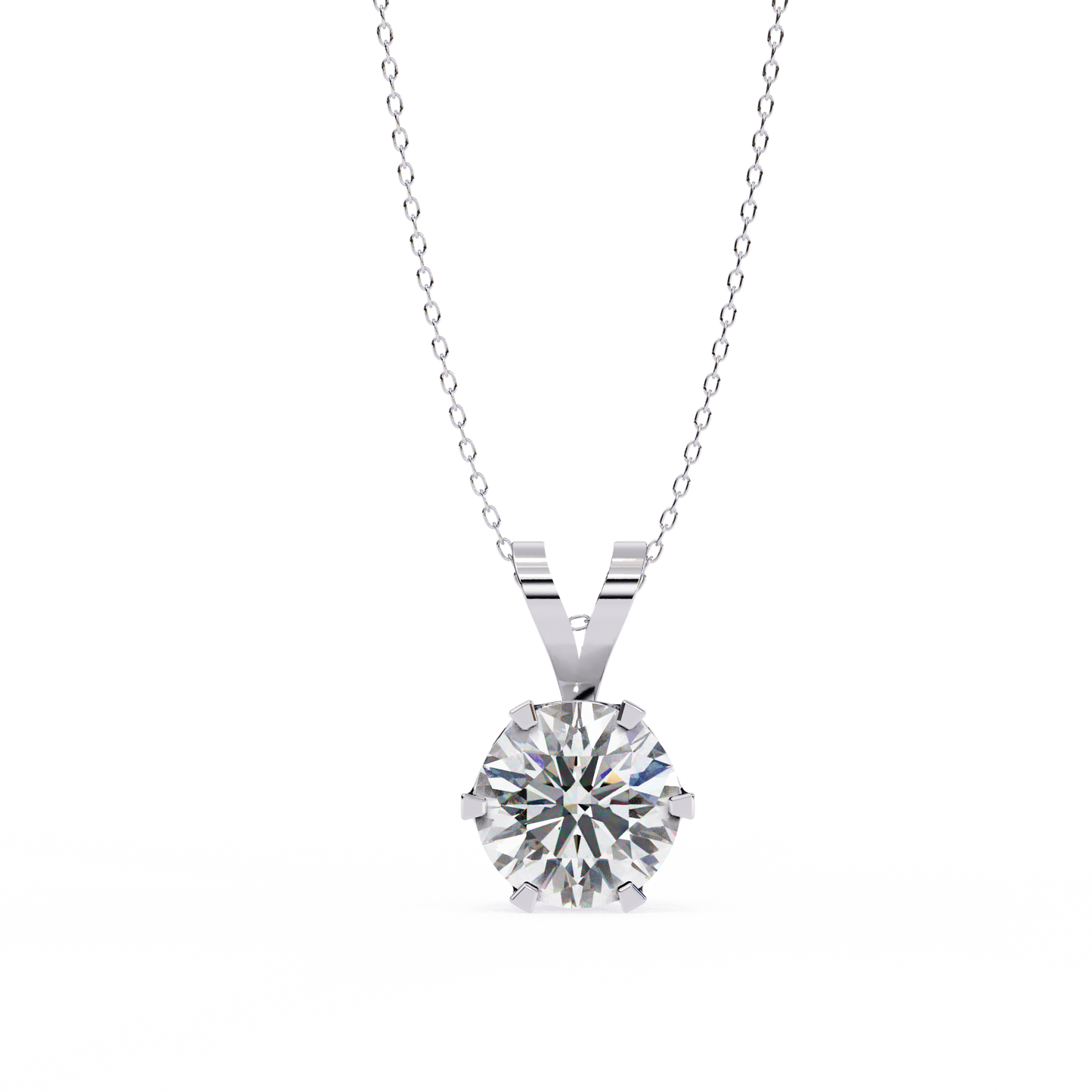 Aurelienne Royale Round Solitaire Pendant