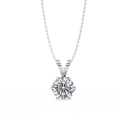 Aurelienne Royale Round Solitaire Pendant