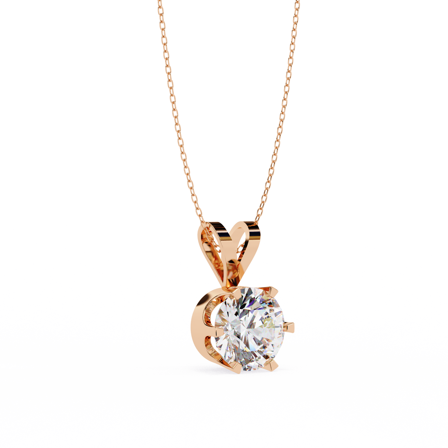Aurelienne Royale Round Solitaire Pendant