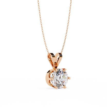 Aurelienne Royale Round Solitaire Pendant