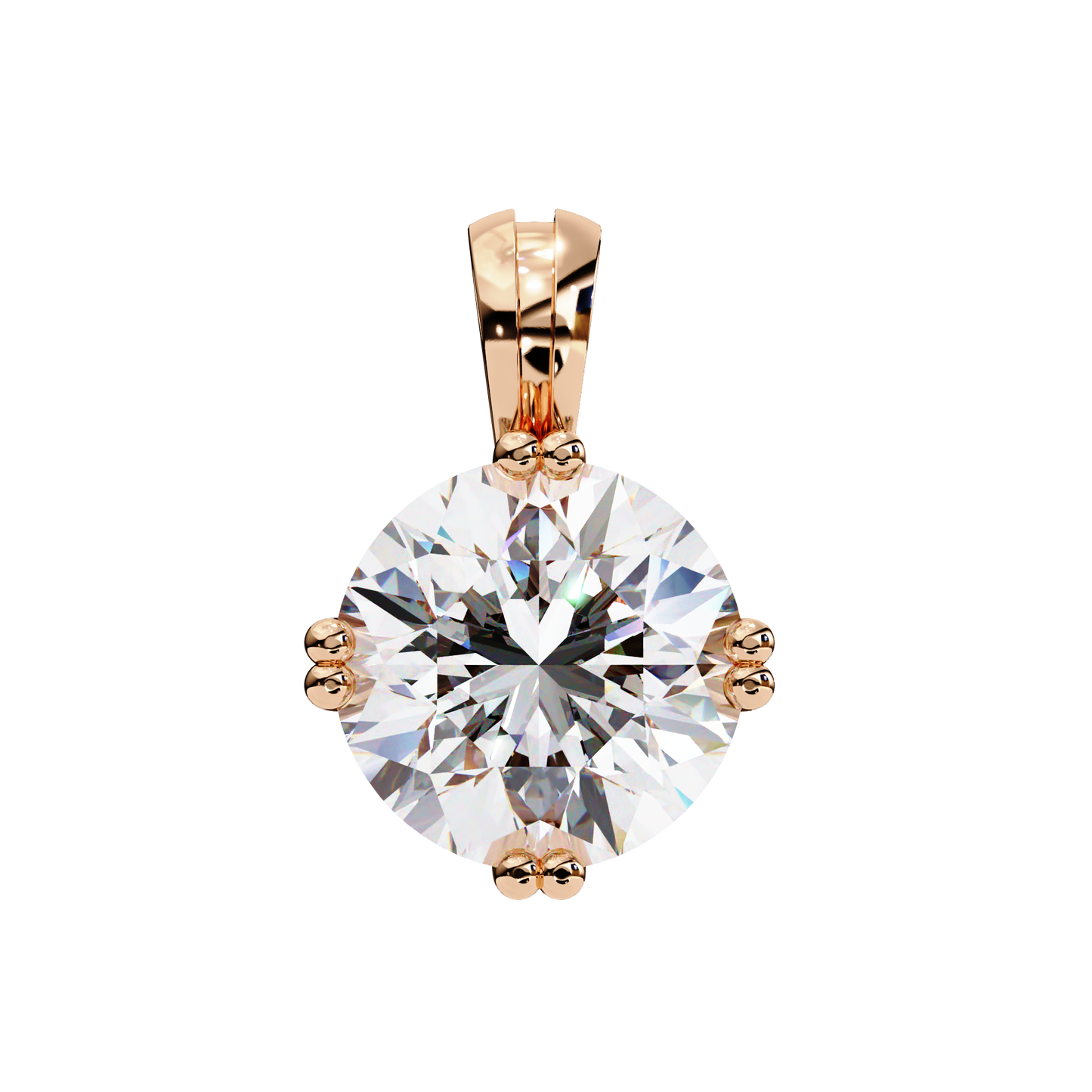 Orabella Crown Round Solitaire Pendant