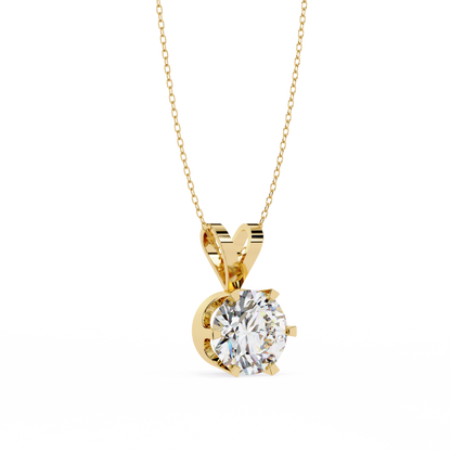 Aurelienne Royale Round Solitaire Pendant