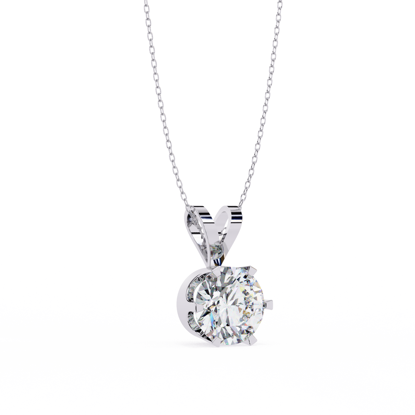 Aurelienne Royale Round Solitaire Pendant