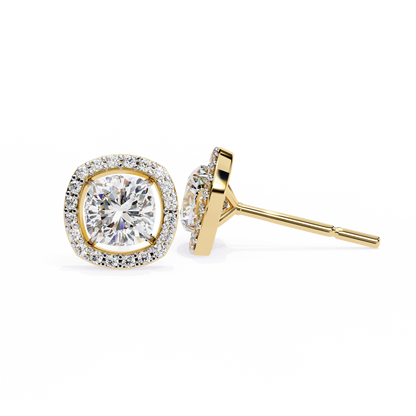 Majestic One Cushion Solitaire Studs