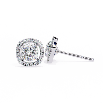 Majestic One Cushion Solitaire Studs