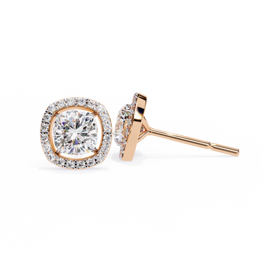 Majestic One Cushion Solitaire Studs