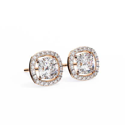 Majestic One Cushion Solitaire Studs