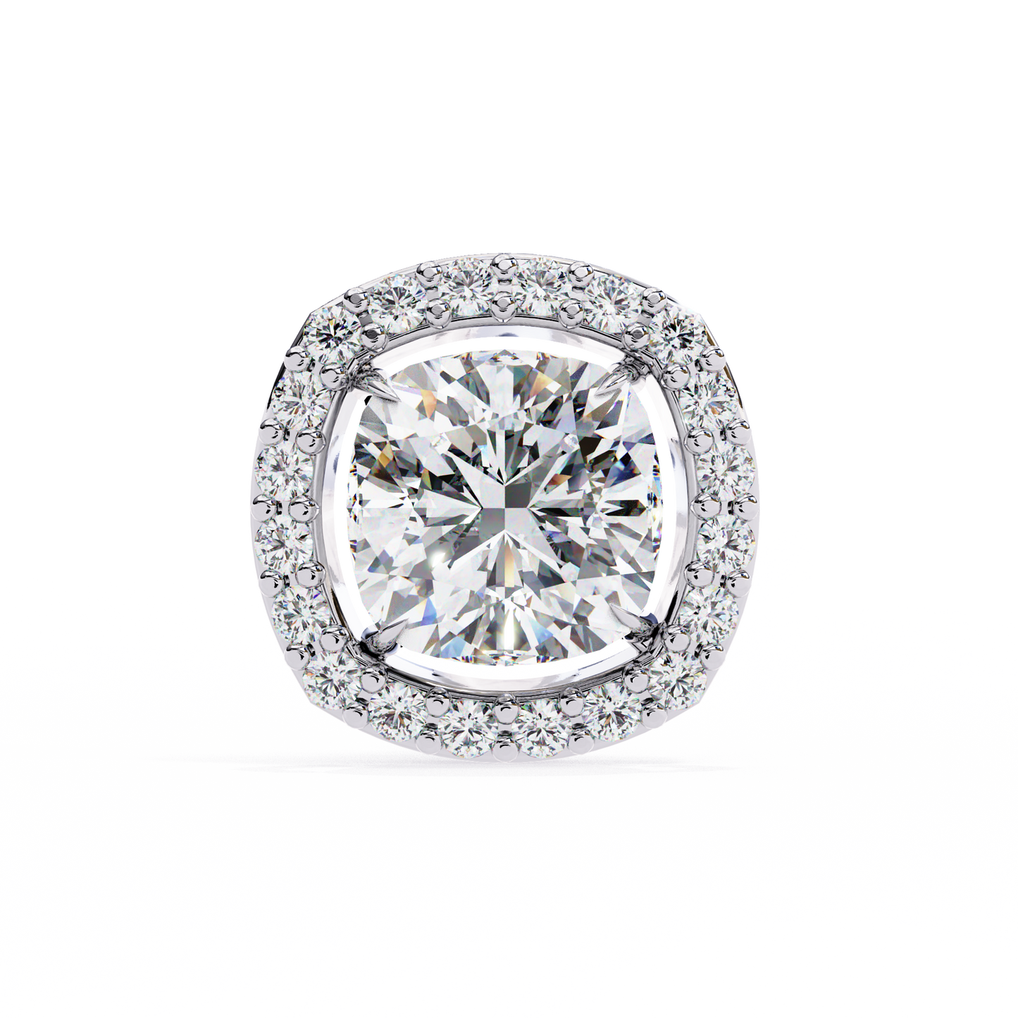 Majestic One Cushion Solitaire Studs