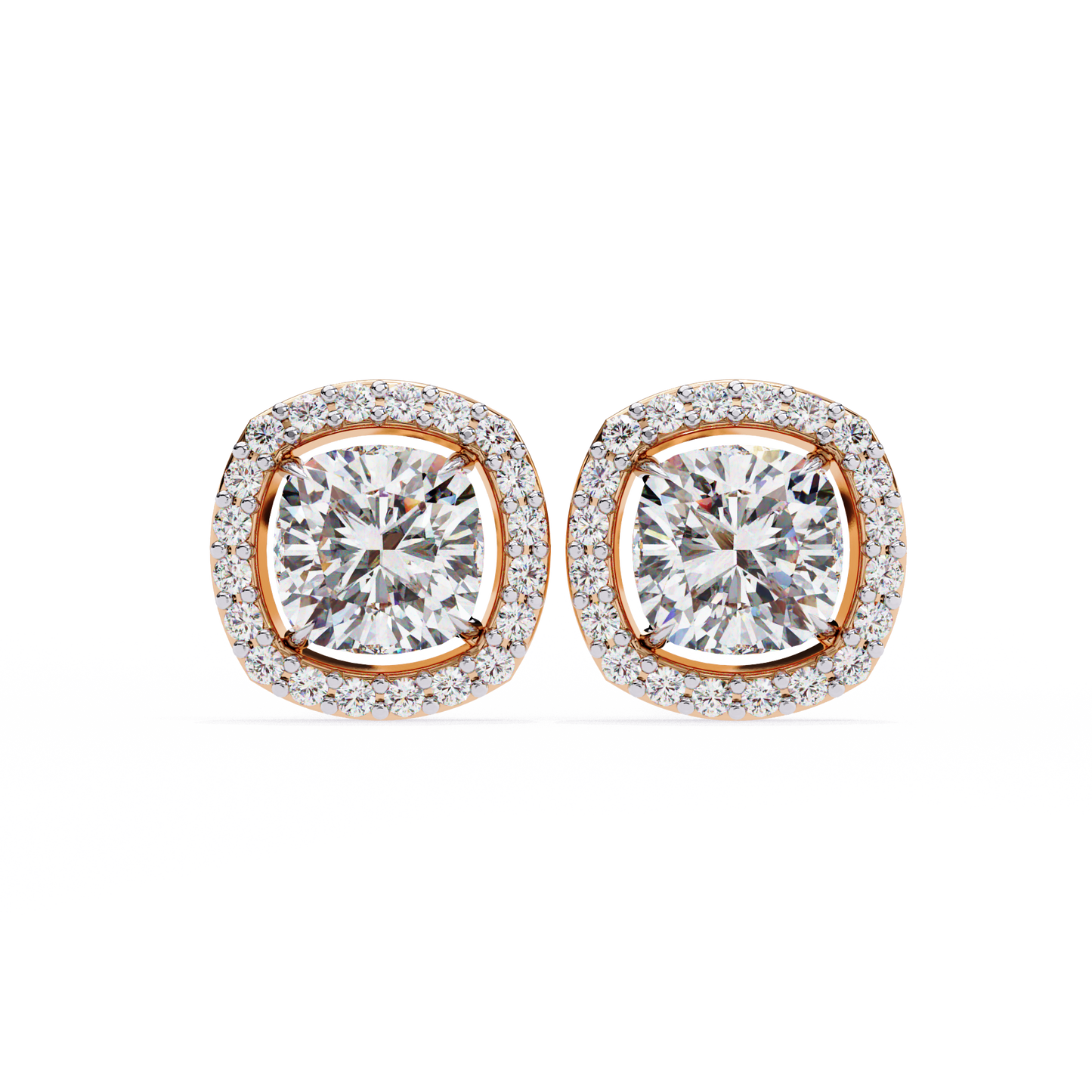 Majestic One Cushion Solitaire Studs
