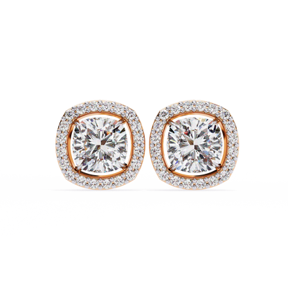 Majestic One Cushion Solitaire Studs