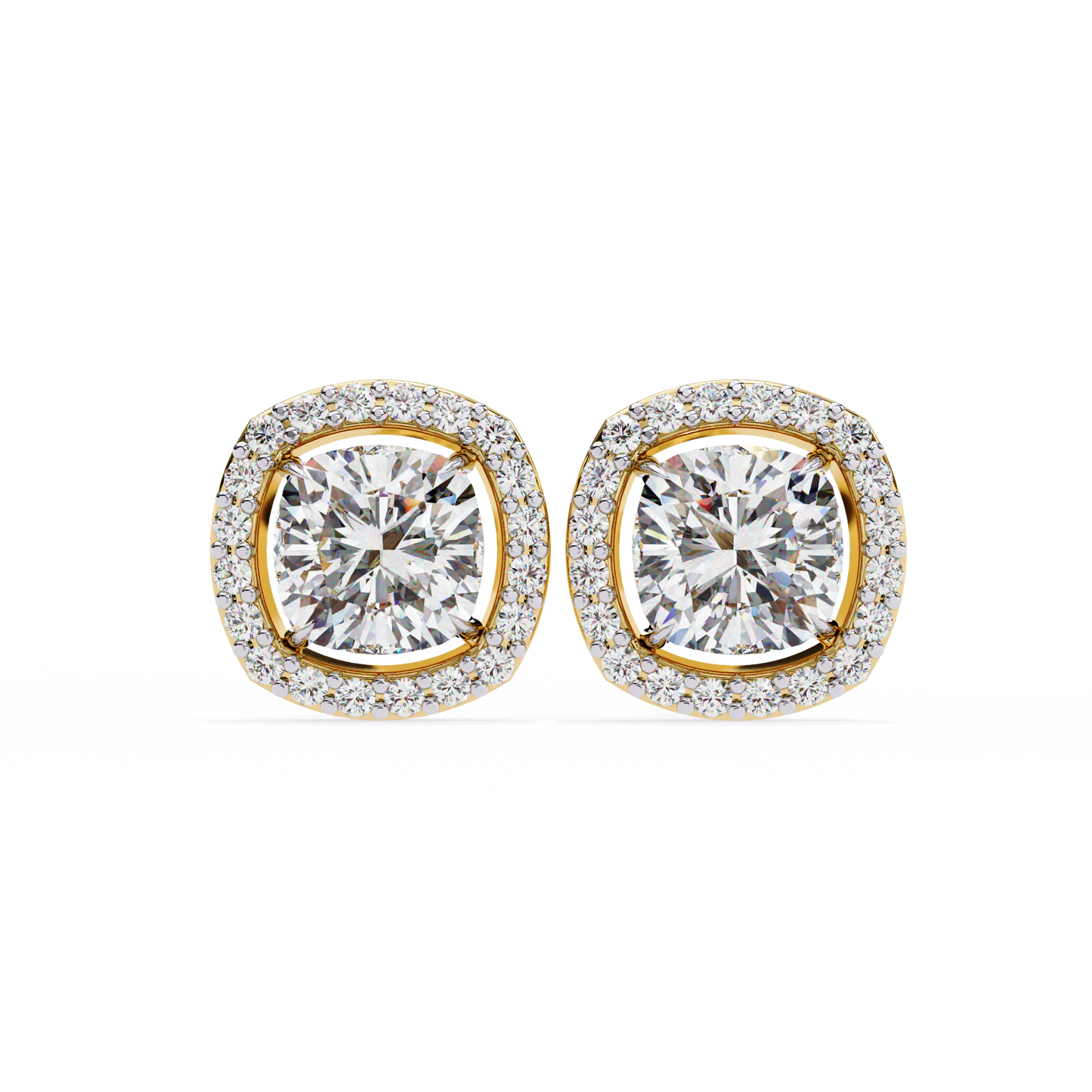 Majestic One Cushion Solitaire Studs