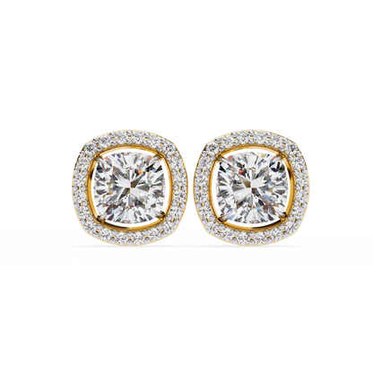 Majestic One Cushion Solitaire Studs