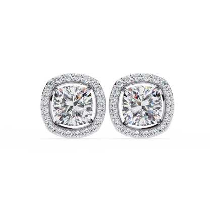 Majestic One Cushion Solitaire Studs