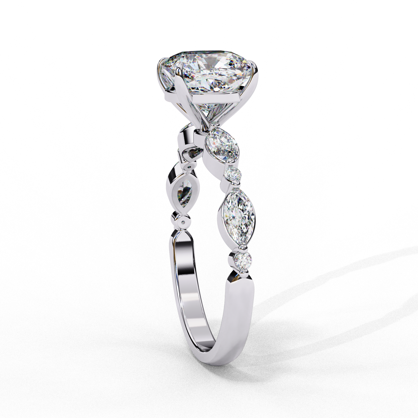Sovereign Eclat Cushion Solitaire Ring
