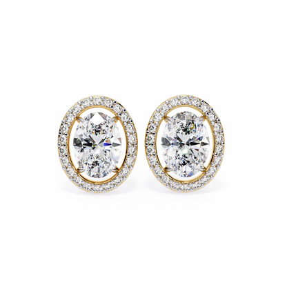 Jewel of Time Oval Solitaire Studs