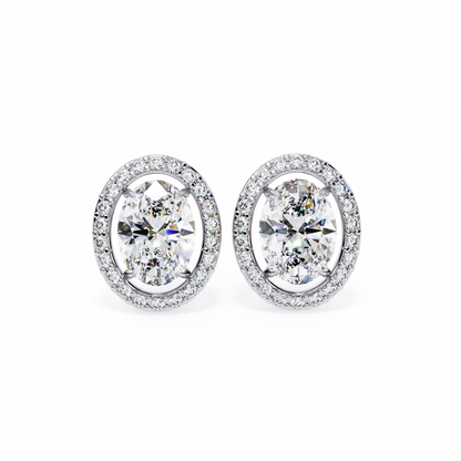 Jewel of Time Oval Solitaire Studs