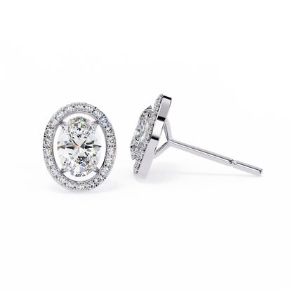 Jewel of Time Oval Solitaire Studs