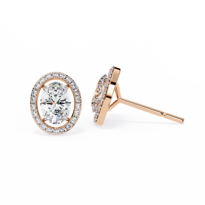 Jewel of Time Oval Solitaire Studs