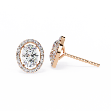 Jewel of Time Oval Solitaire Studs