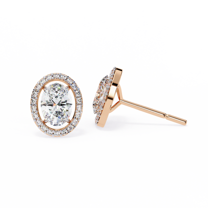 Jewel of Time Oval Solitaire Studs