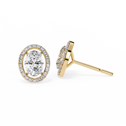 Jewel of Time Oval Solitaire Studs