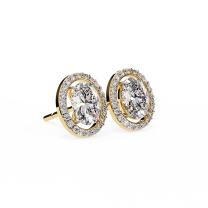 Jewel of Time Oval Solitaire Studs