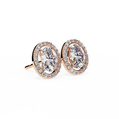 Jewel of Time Oval Solitaire Studs