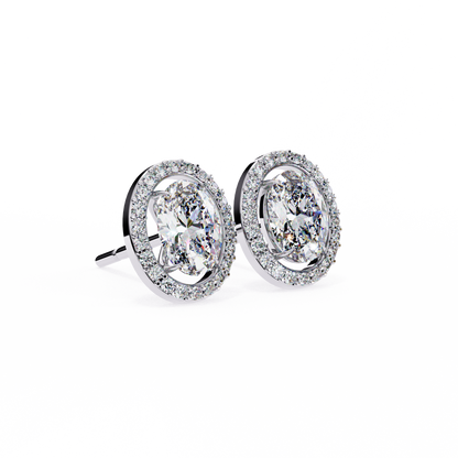 Jewel of Time Oval Solitaire Studs