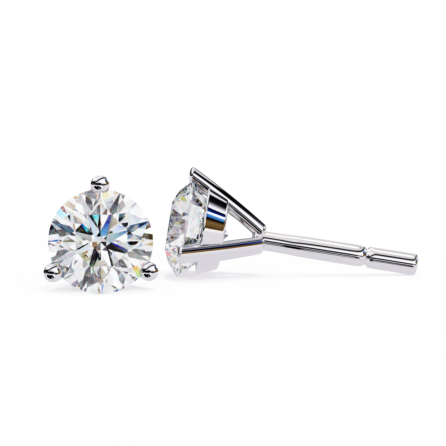 Orbitara Round Cut Solitaire Studs