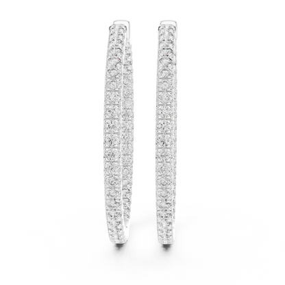 Lustrous Diamond Pavé Hoops
