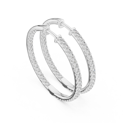 Lustrous Diamond Pavé Hoops