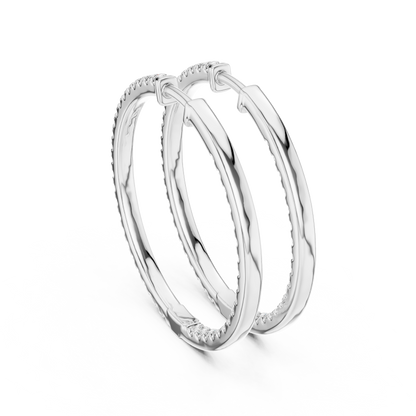 Lustrous Diamond Pavé Hoops
