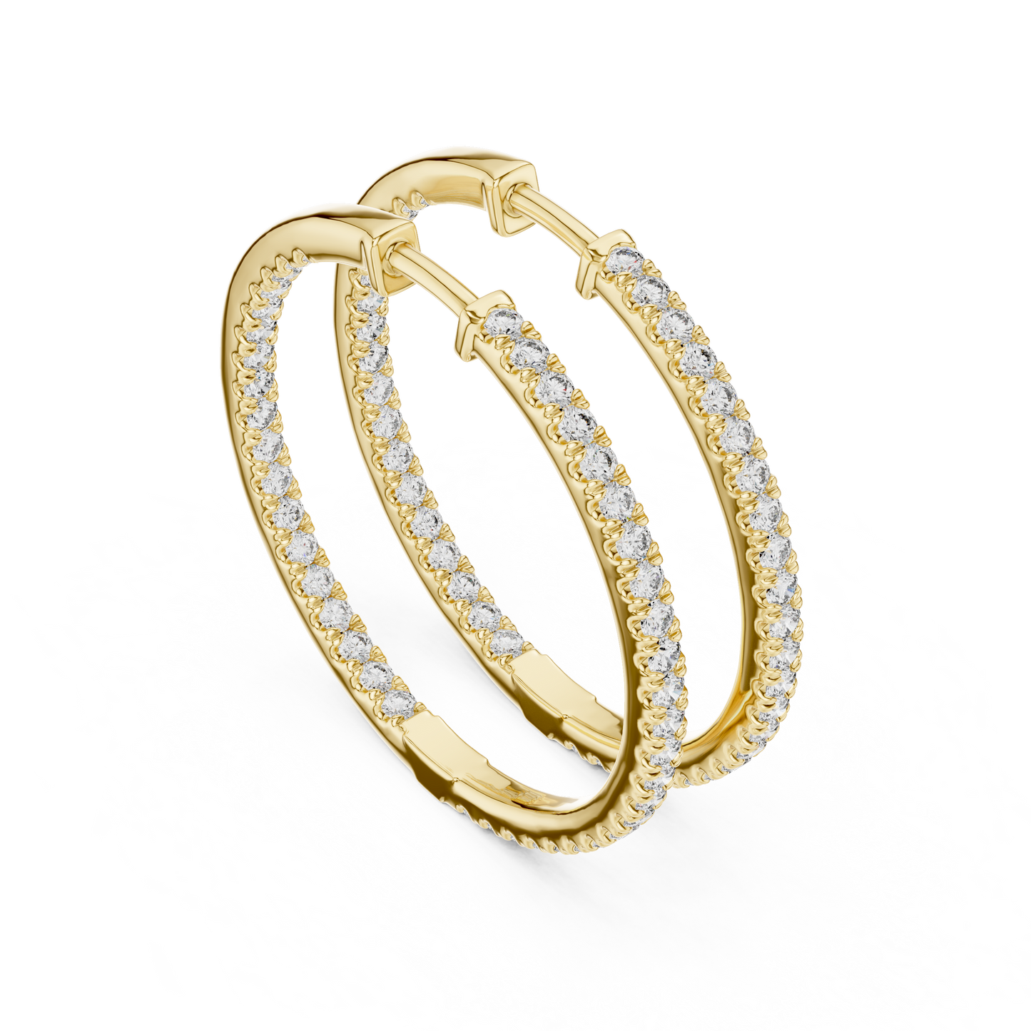 Lustrous Diamond Pavé Hoops
