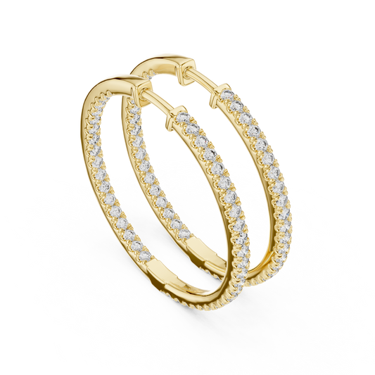 Lustrous Diamond Pavé Hoops