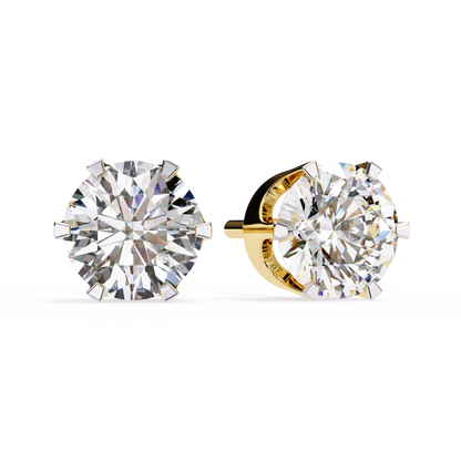 Amara Gioiello Round Solitaire Diamond earrlings