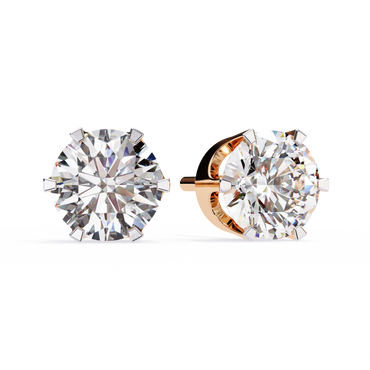 Amara Gioiello Round Solitaire Diamond earrlings