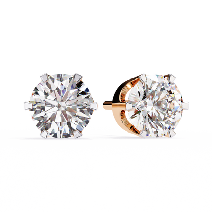 Amara Gioiello Round Solitaire Diamond earrlings