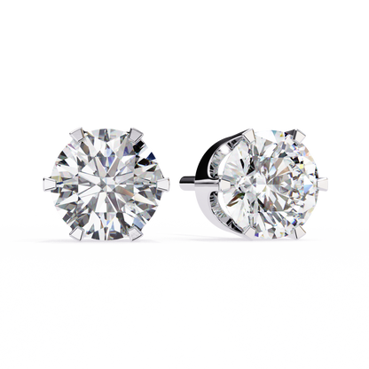 Amara Gioiello Round Solitaire Diamond earrlings
