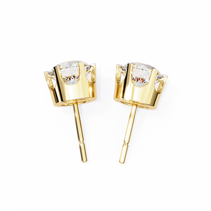 Amara Gioiello Round Solitaire Diamond earrlings
