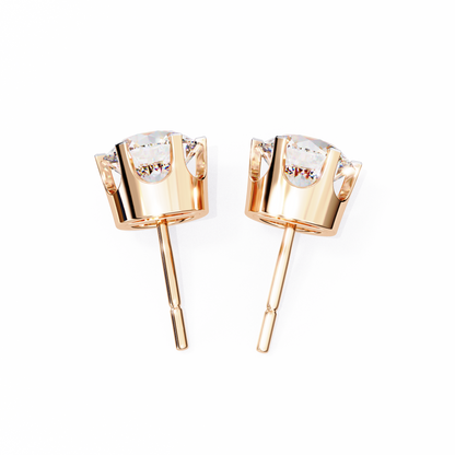 Amara Gioiello Round Solitaire Diamond earrlings