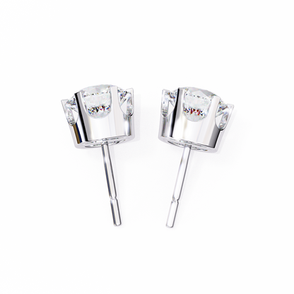 Amara Gioiello Round Solitaire Diamond earrlings