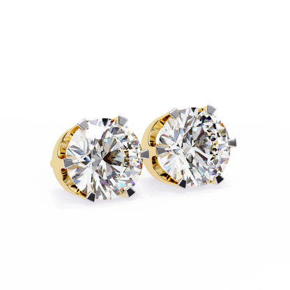 Amara Gioiello Round Solitaire Diamond earrlings