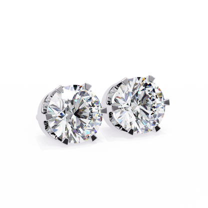 Amara Gioiello Round Solitaire Diamond earrlings