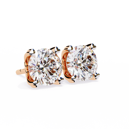 Vento di Stelle Round Solitaire Diamond Studs