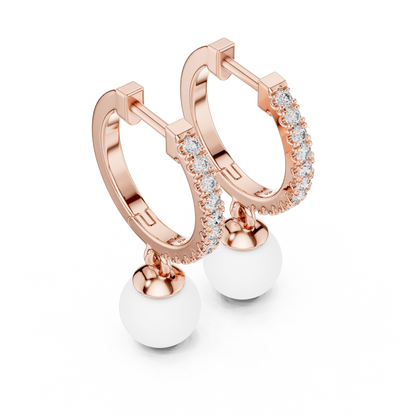 Éclat Pearlé Diamond Hoops Earrings