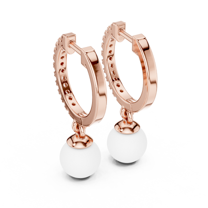 Éclat Pearlé Diamond Hoops Earrings