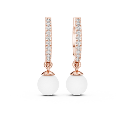 Éclat Pearlé Diamond Hoops Earrings
