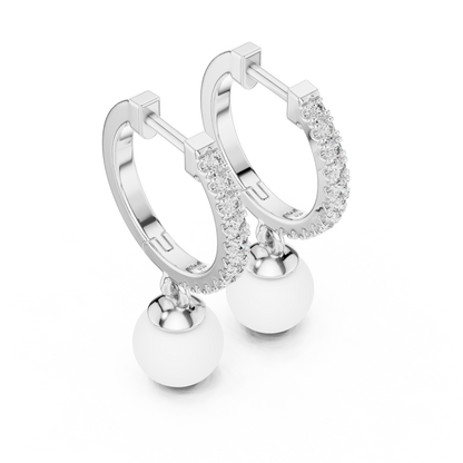 Éclat Pearlé Diamond Hoops Earrings