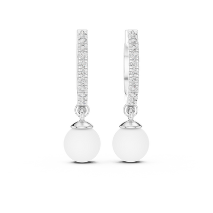 Éclat Pearlé Diamond Hoops Earrings