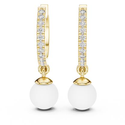 Éclat Pearlé Diamond Hoops Earrings